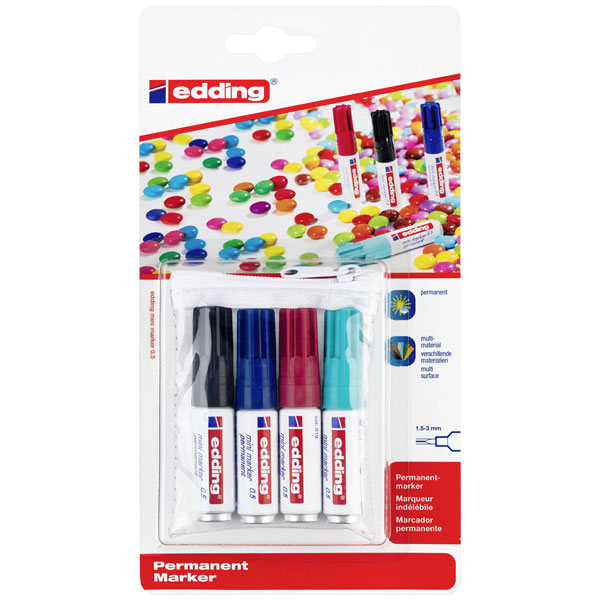 Edding 4-3000-4-1001 Permanent marker black waterproof pens marker...