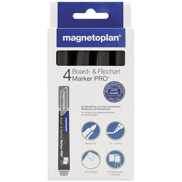 magnetoplan 1228112 Flipchart marker Black 4 pcs pens markers corr...