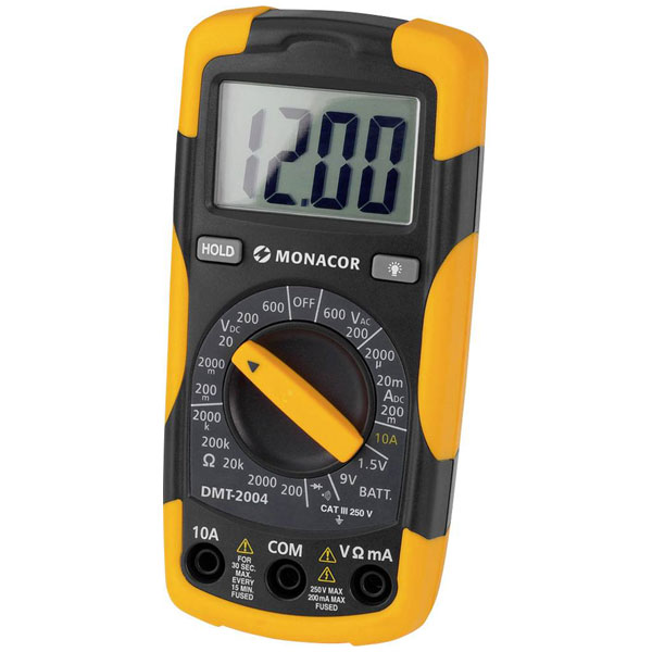 Monacor 292030 DMT-2004 Handheld multimeter black precise measurements