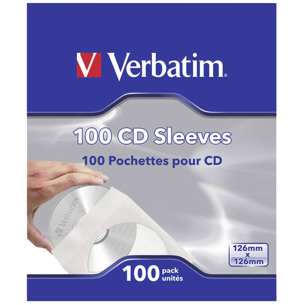 Verbatim 49976 CD/DVD/Blu-Ray Boxes White Paper 100 pcs