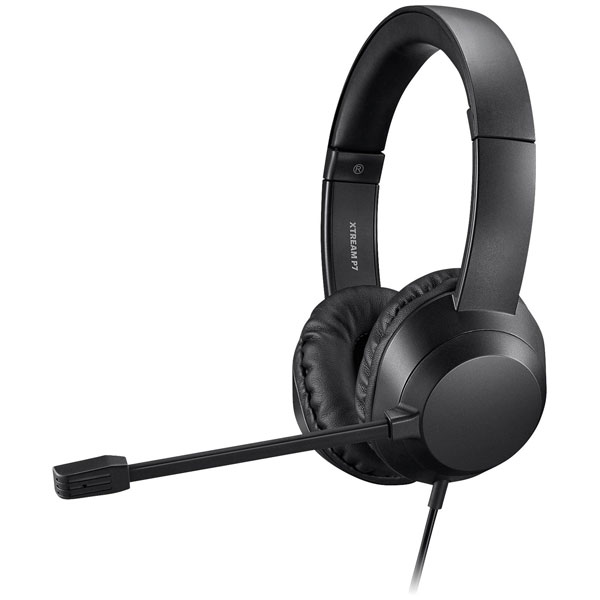 Adesso 1075100 XtreamP7 AI Copilot Headset On-ear Corded Stereo Bl...