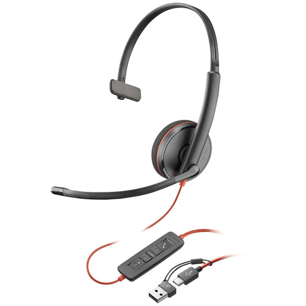HP 8X228AA Over-ear headset Black Stereo Volume control Microphone...