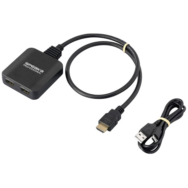 SpeaKa SP-9443508 HDMI splitter 1+2 ports Black