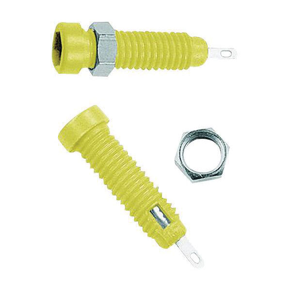 Stäubli 230050-24 LB2-IF jack socket 2mm pin yel insulated bolt-mo...