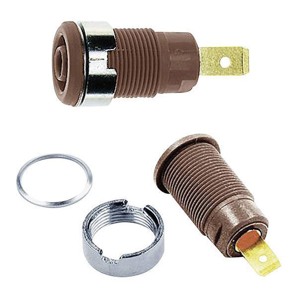 Stäubli 233000-27 SLB4-F safety jack socket brown Ø 4 mm insulated...