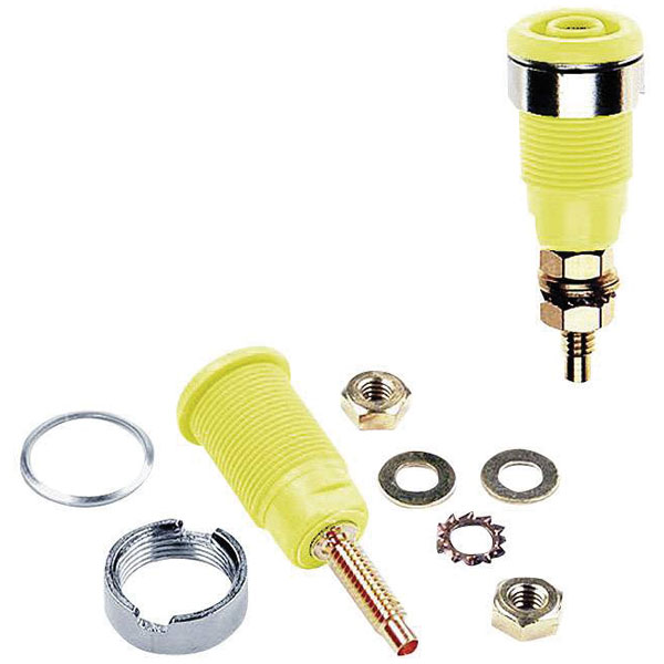 Stäubli 233020-24 SLB4-G safety jack socket yel insulated Ø 4 mm 1 pc