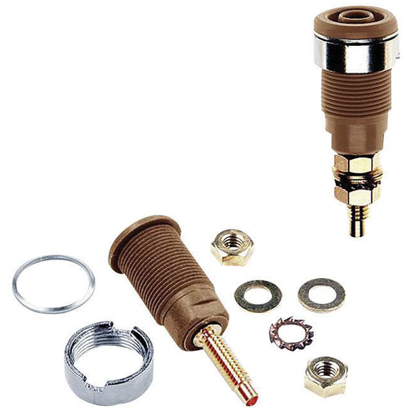 Stäubli 233020-27 SLB4-G Safety jack socket 4mm brown 1pc insulate...