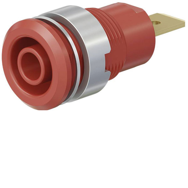 Stäubli 32001861-22 SLB 4-F63 safety jack socket 4 mm pin red vertical