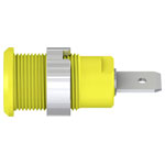 Stäubli 497046-20 SLB4-F63/N-X socket gr/yel 4mm brass insulated