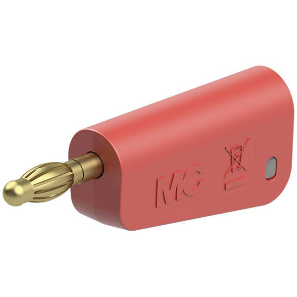 Stäubli 641039-22 LQ-4A-30 jack plug 4mm red stackable with MULTI-LAM