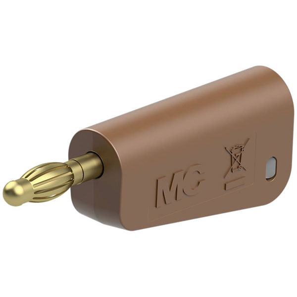 Stäubli 641043-27 LQ-4A-39 jack plug 4 mm brown stackable solder c...