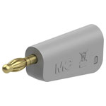 Stäubli 641043-28 LQ-4A-39 Jack plug 4mm Grey 1pc stackable solder connection
