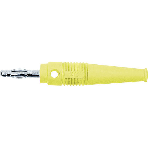 Stäubli 649199-24 L-41Q straight blade plug 4mm pin yel axial contact