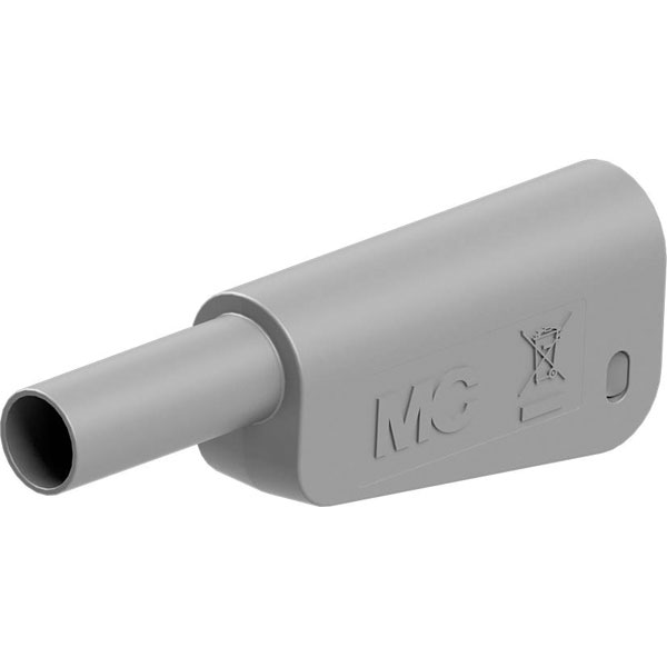 Stäubli 662023-28 SLQ-4A safety plug 4mm pin grey nickel-plated st...