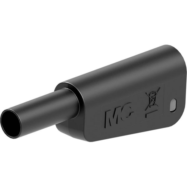 Stäubli 662025-21 SLM-4A-46 straight blade plug 4mm pin blk gold-p...