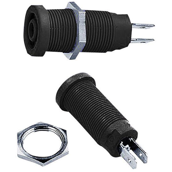 Stäubli 669131-21 XEB-1R Safety jack socket 4mm pin blk fully insu...