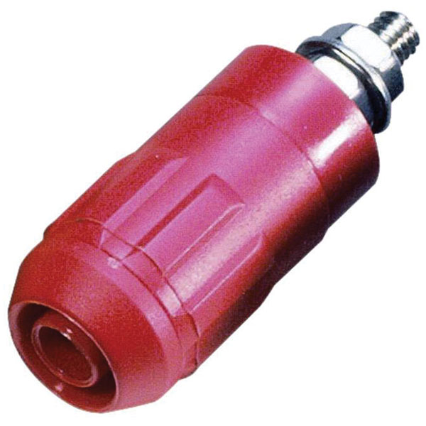 Stäubli 669684-22 XUB-G jack socket 4mm pin red insulated 1pc rigi...