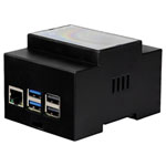 Joy-it Housing case for Raspberry Pi 5 board for DIN rail with fan Black