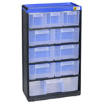 Allit 464640 VarioPlus Pro Small Parts Container 300x525x135mm Black/Blue