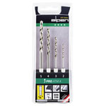 Alpen 0000110804100 Metal Twist Drill Set 4-Piece HSS Precision-Ground