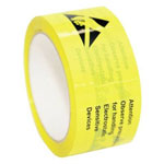 Antistat 054-0002 ESD Tape Yellow 65m x 50mm Self-Adhesive PVC/Acrylic