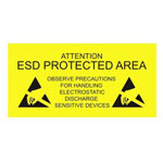 Antistat 055-0007 ESD Warning Sign Yellow Self-Adhesive 300x150mm