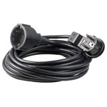 as - Schwabe 50522 Cable Extension Black 5m PVC Indoor Use 3G1.5mm²