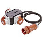 as - Schwabe 60529 CEE Power Distributor 400V 32A Shatterproof Housing