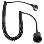 as - Schwabe 70425 Extension Cable Spiral Black Indoor Safe 4m IP20 230V 16A
