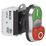 BACO BAL61QB21A L61 Double Pushbutton Chrome Front Ring Green/Red