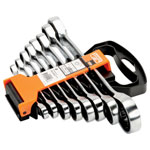 Bahco 1320RM/SH8 Ratcheting Crowfoot Wrench Set 8-Piece 7-24mm Metric
