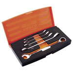Bahco 1RM/S5 Ratcheting Crowfoot Wrench Set 5-Piece 8-19mm in Case