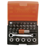 Bahco 2058/S26-2 26-Piece Bit Set in Box Chrome-Plated Steel Alloy