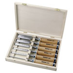 Bahco 425-083 Ripping Chisel Set 6pc Wooden Box High-Quality Steel