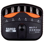 Bahco 65I/7-1 Bit Set: 7-Piece Stainless Steel Phillips/Pozidriv/TX