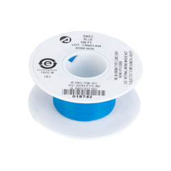 Alpha Wire 5851 BL005 Blue 30AWG 7/38 TYPE E Hu Wire Teflon (100 ft)