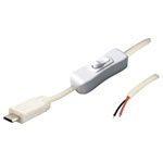 BKL 10080117 Micro-USB Cable Plug with switch white straight 2-pin