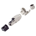 BKL 10121218 RJ-45 Plug Tool-Free Angle STP CAT 8.1 Silver 1pc