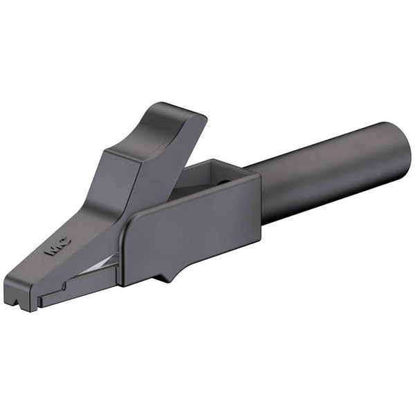Stäubli 240157-21 SAGK4-K safety terminal, black, brass, 4 mm socket