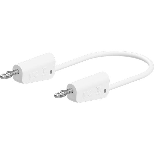 Stäubli 641034-02529 Test lead 25cm white, flexible, stackable plugs
