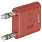 Stäubli 644010-22 Connector red, Ø4mm pin, 19mm pitch, insulated brass plug