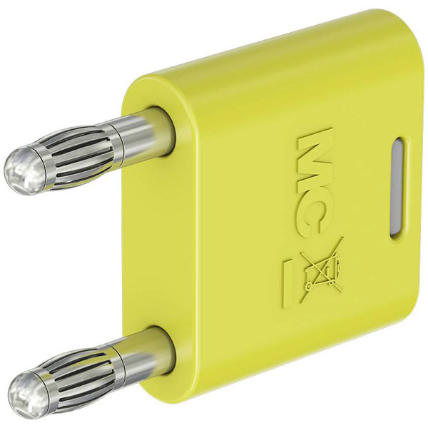 Stäubli 644010-24 KS2-4N-19 Connector Yellow, 4mm pin, insulated brass