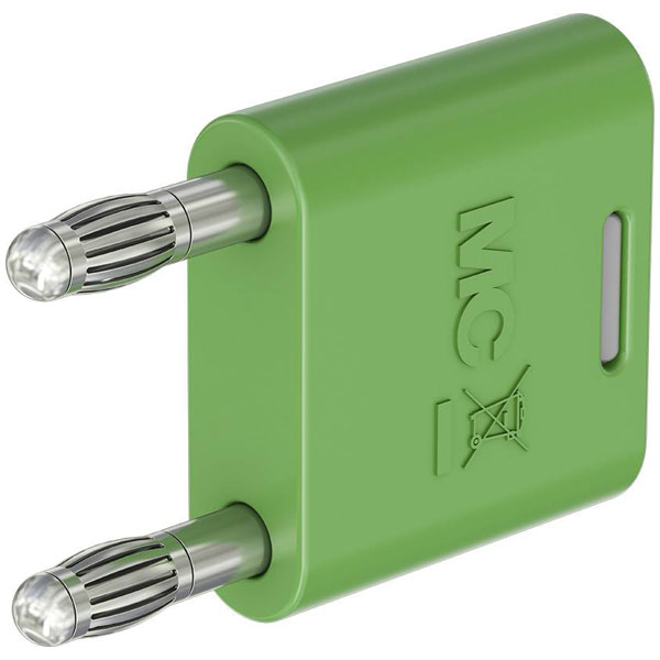Stäubli 644010-25 KS2-4N-19 connector, green, Ø4 mm pin, insulated...