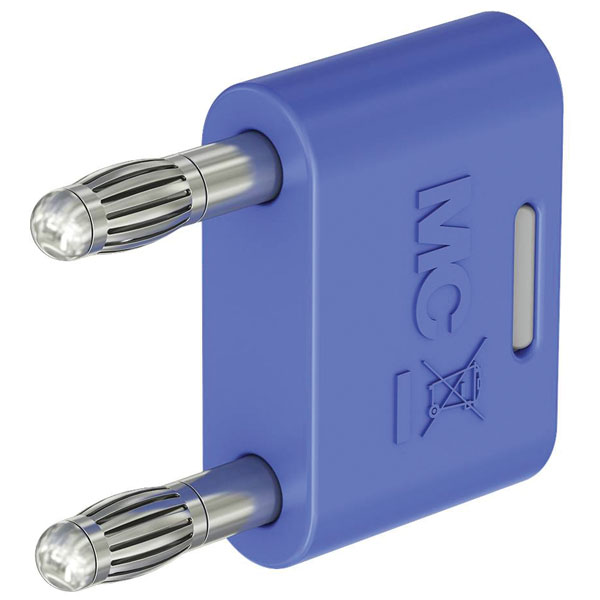 Stäubli 644012-23 KS-4N-19 Connector 4mm brass blue plug insulated...