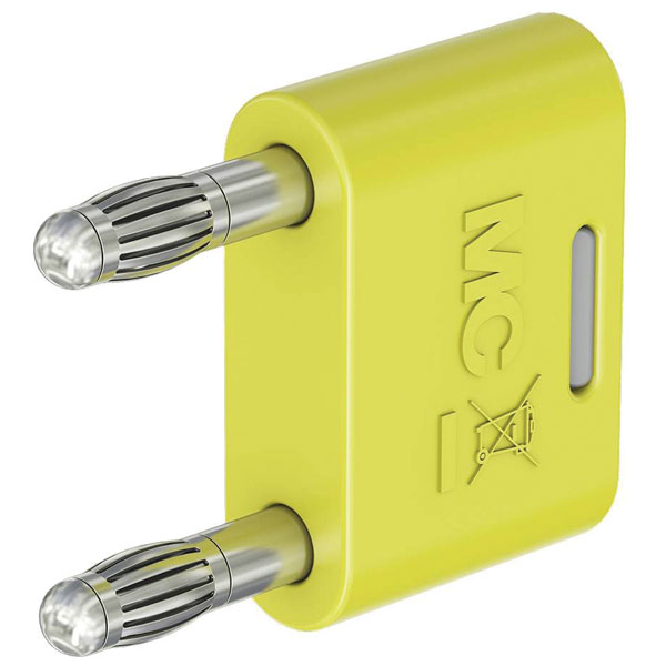 Stäubli 644012-24 KS-4N-19 connector, yellow, 4mm pin, insulated b...