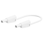 Stäubli 662014-02529 Test lead 25 cm white flexible stackable Ø 4 mm plugs