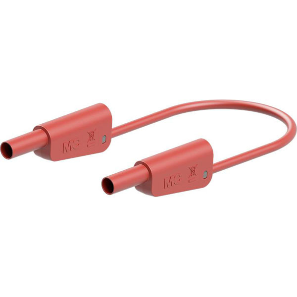 Stäubli 662015-05022 SLK-4A-F25 test lead 50cm red flexible Ø4mm l...