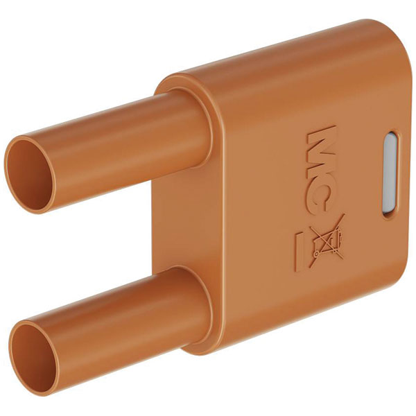 Stäubli 664010-30 SKS2 Connector, 4mm, orange, brass, insulated, M...