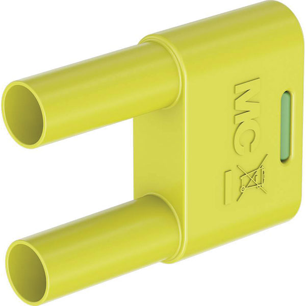 Stäubli 664012-20 SKS-4N-19 Connector, Green/Yellow, Ø4mm, Insulat...