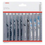 Bosch 2607011170 Jigsaw Blade Set 10 Pieces Wood+Metal Cutting